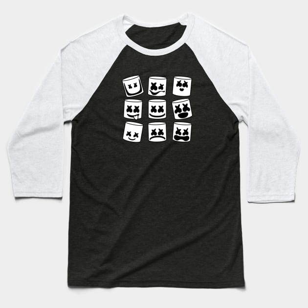 Marshmello Expressions Baseball T-Shirt by nabakumov